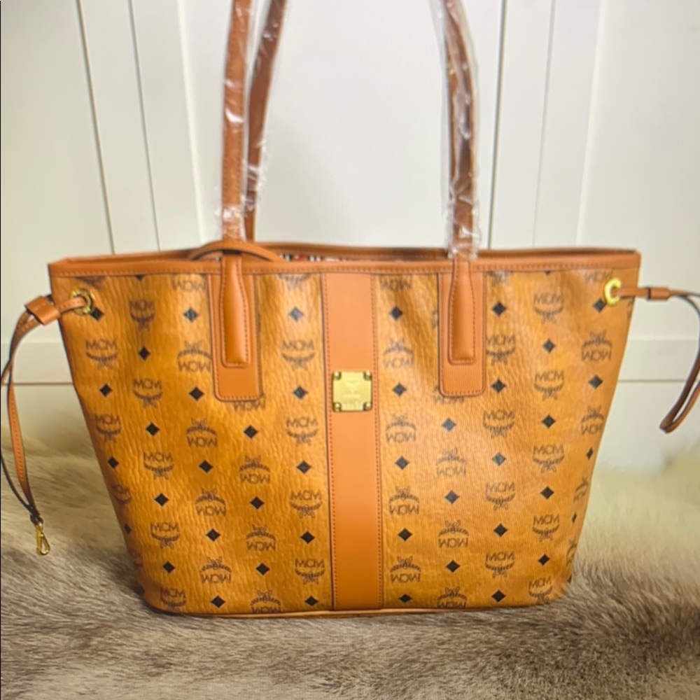 MCM Tan Leather Tote Bag - Picture 1 of 9